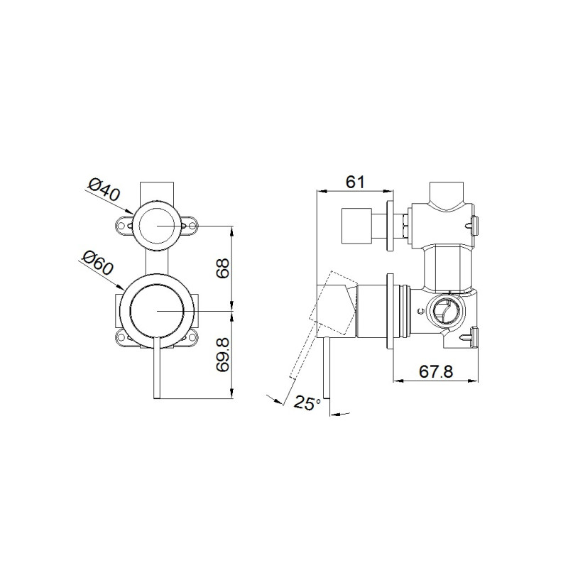 NERO MECCA SHOWER MIXER WITH DIVERTOR SEPARATE BACK PLATE GUN METAL