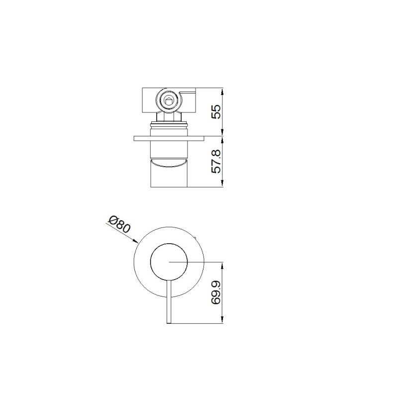 NERO MECCA SHOWER MIXER 80MM PLATE CHROME