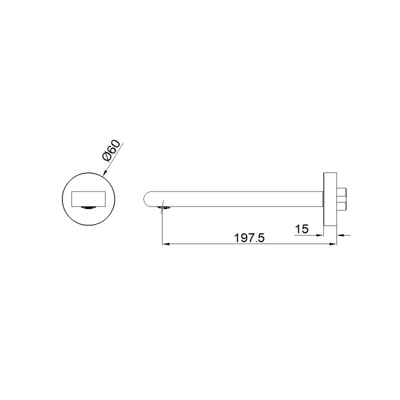 NERO BIANCA FIXED BATH SPOUT ONLY 200MM BRUSHED BRONZE