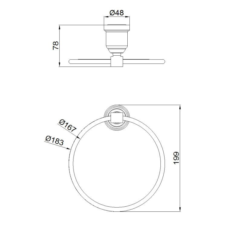NERO YORK TOWEL RING MATTE BLACK