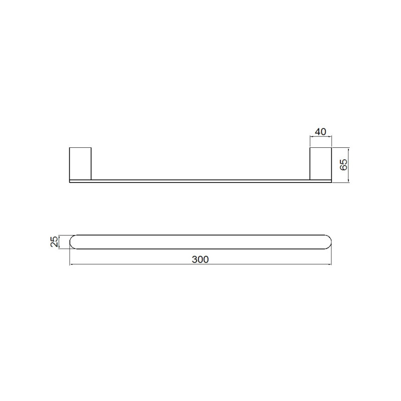 NERO BIANCA HAND TOWEL RAIL MATTE BLACK