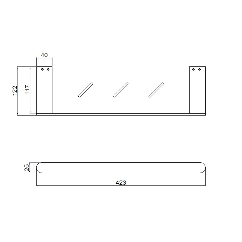 NERO BIANCA METAL SHOWER SHELF MATTE BLACK
