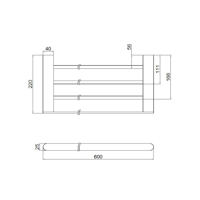 NERO BIANCA TOWEL RACK BRUSHED GOLD