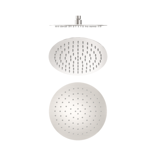 NERO 250MM ROUND STAINLESS STEEL SHOWER HEAD 4 STAR RATING BRUSHED NICKEL