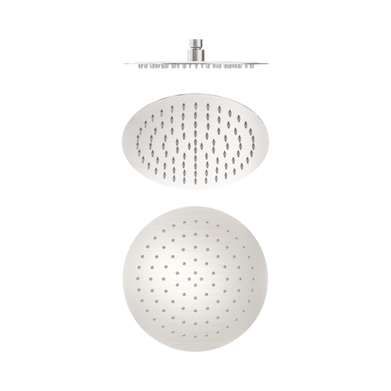 NERO 250MM ROUND STAINLESS STEEL SHOWER HEAD 4 STAR RATING BRUSHED NICKEL NERO 250MM ROUND STAINLESS STEEL SHOWER HEAD 4 STAR RATING BRUSHED NICKEL