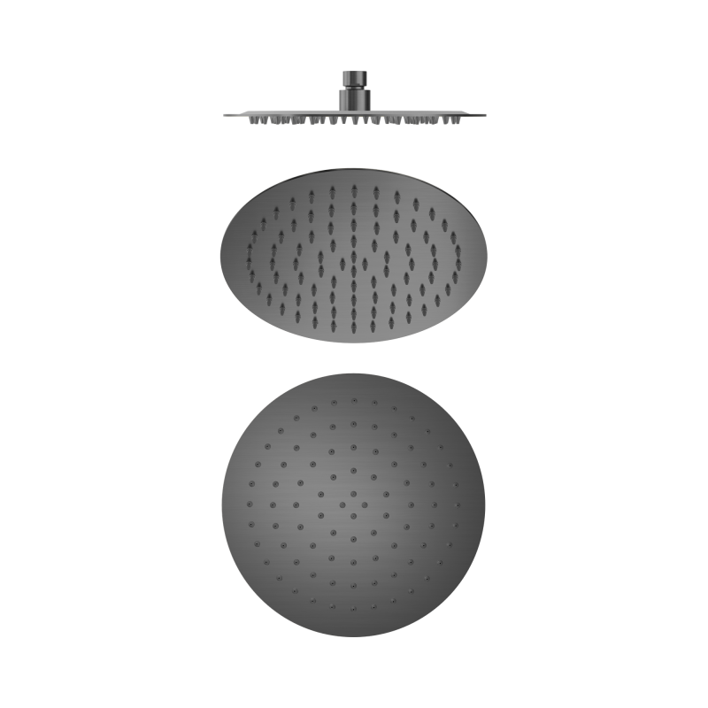 NERO 250MM ROUND STAINLESS STEEL SHOWER HEAD 4 STAR RATING GUN METAL NERO 250MM ROUND STAINLESS STEEL SHOWER HEAD 4 STAR RATING GUN METAL