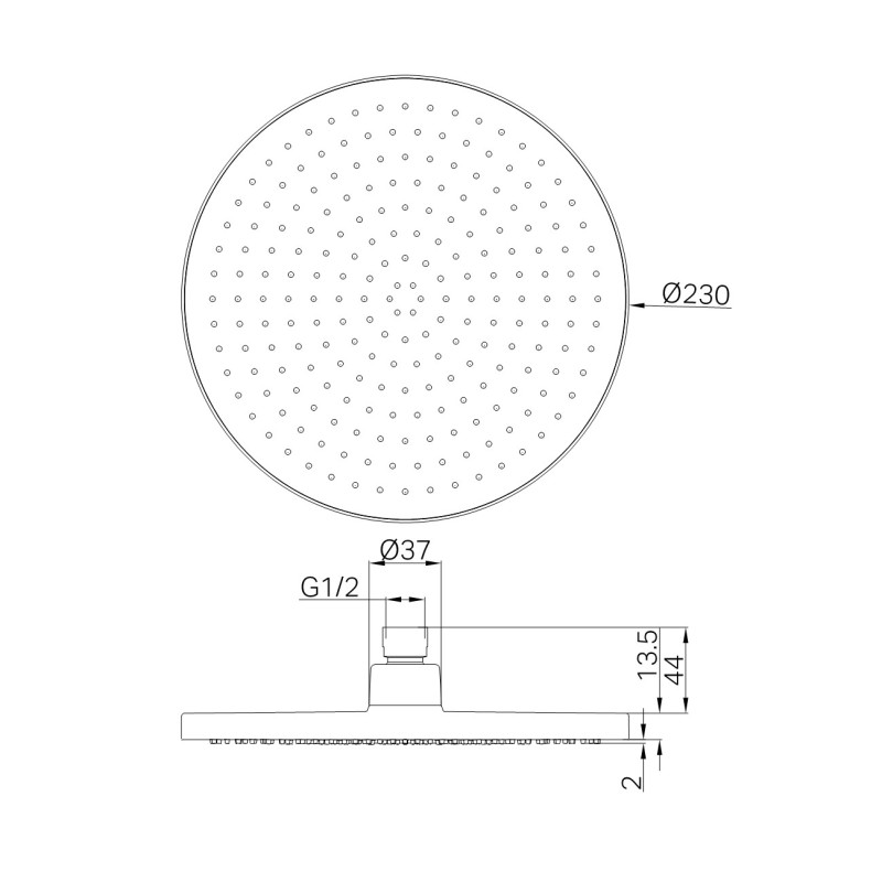 NERO 230MM AIR SHOWER HEAD CHROME